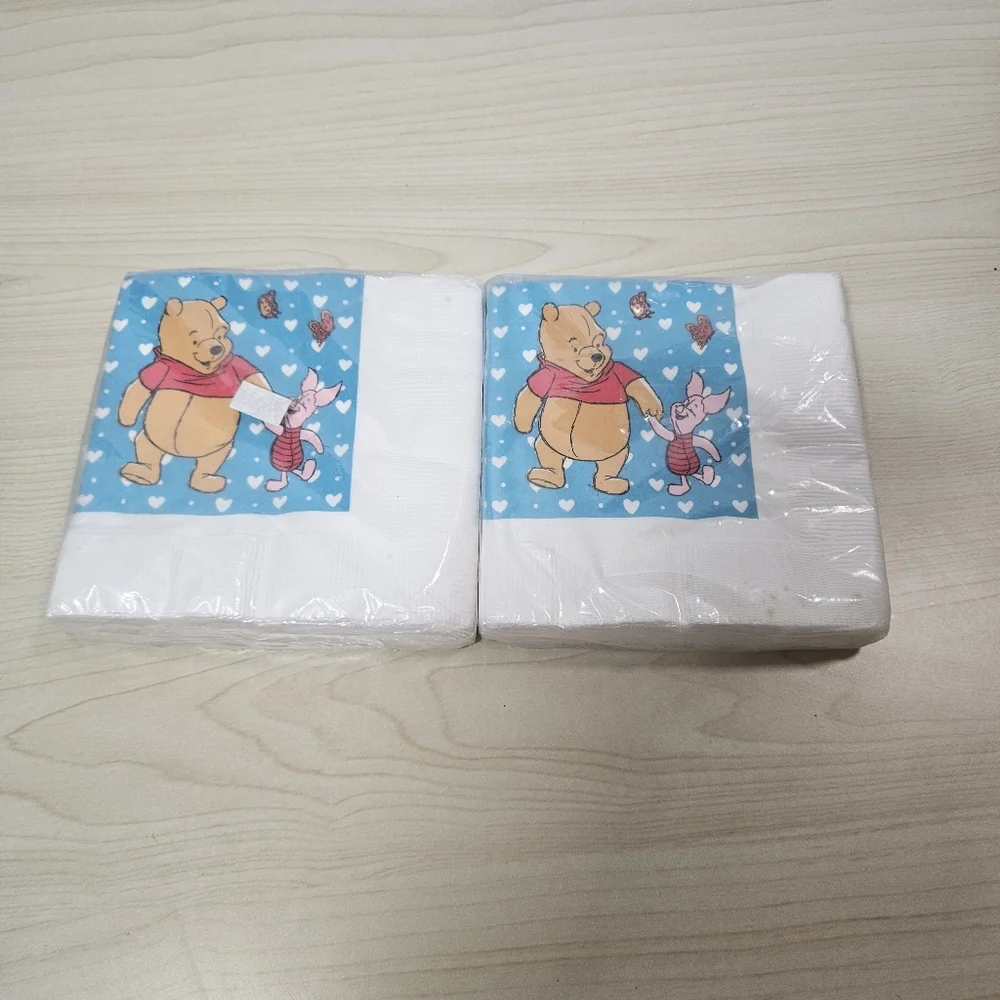 VTG NOS (2) Hallmark Party Express Winnie The Pooh & Piglet Napkins 25x25cm 16ct